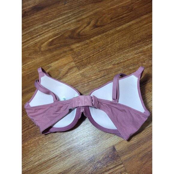 NWT Pink Victrias Secret Mauve Pink Push Up Tee Shirt Bra Size 32D - Picture 3 of 4